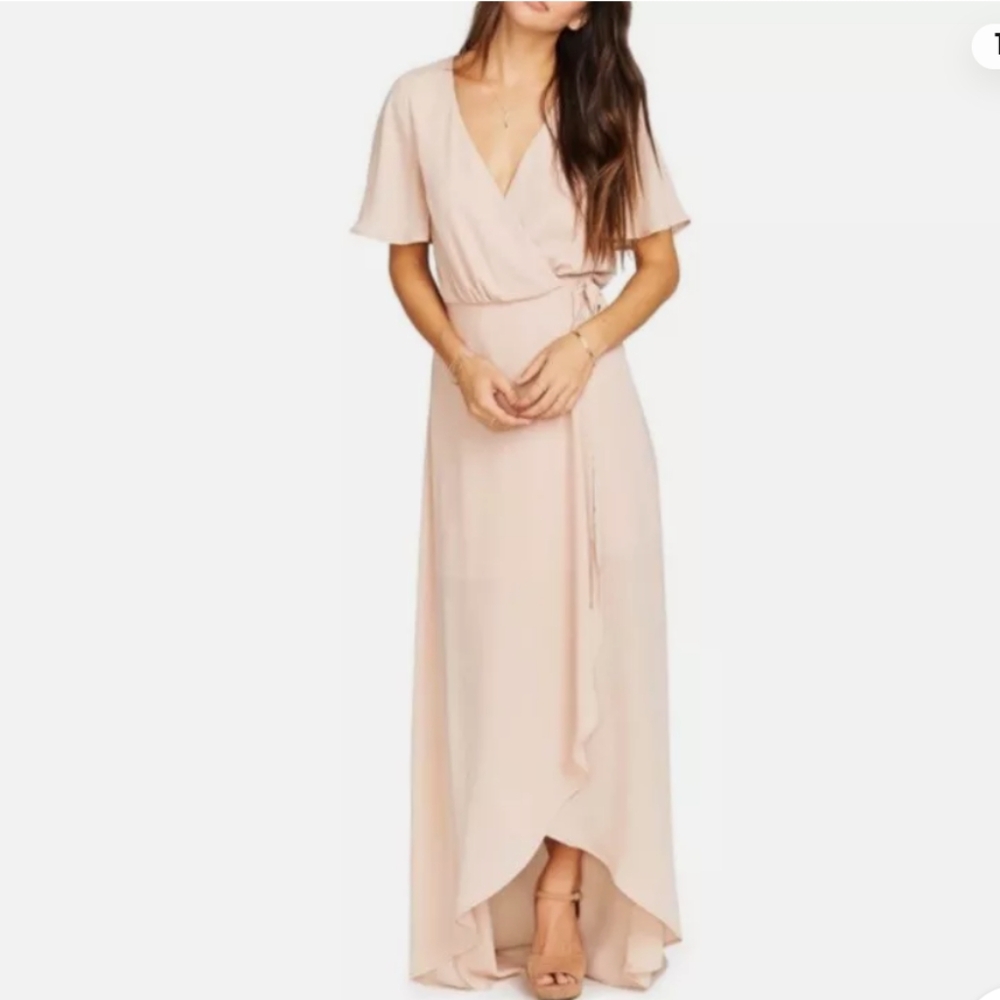 Show me your mumu Sophia wrap dress size small blush pink